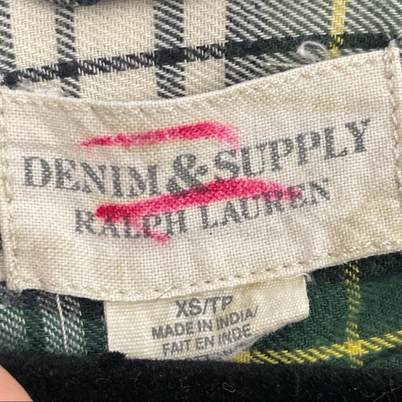 DENIM & SUPPLY RALPH LAUREN Green Plaid Button Down Shirt - Picture 3 of 4